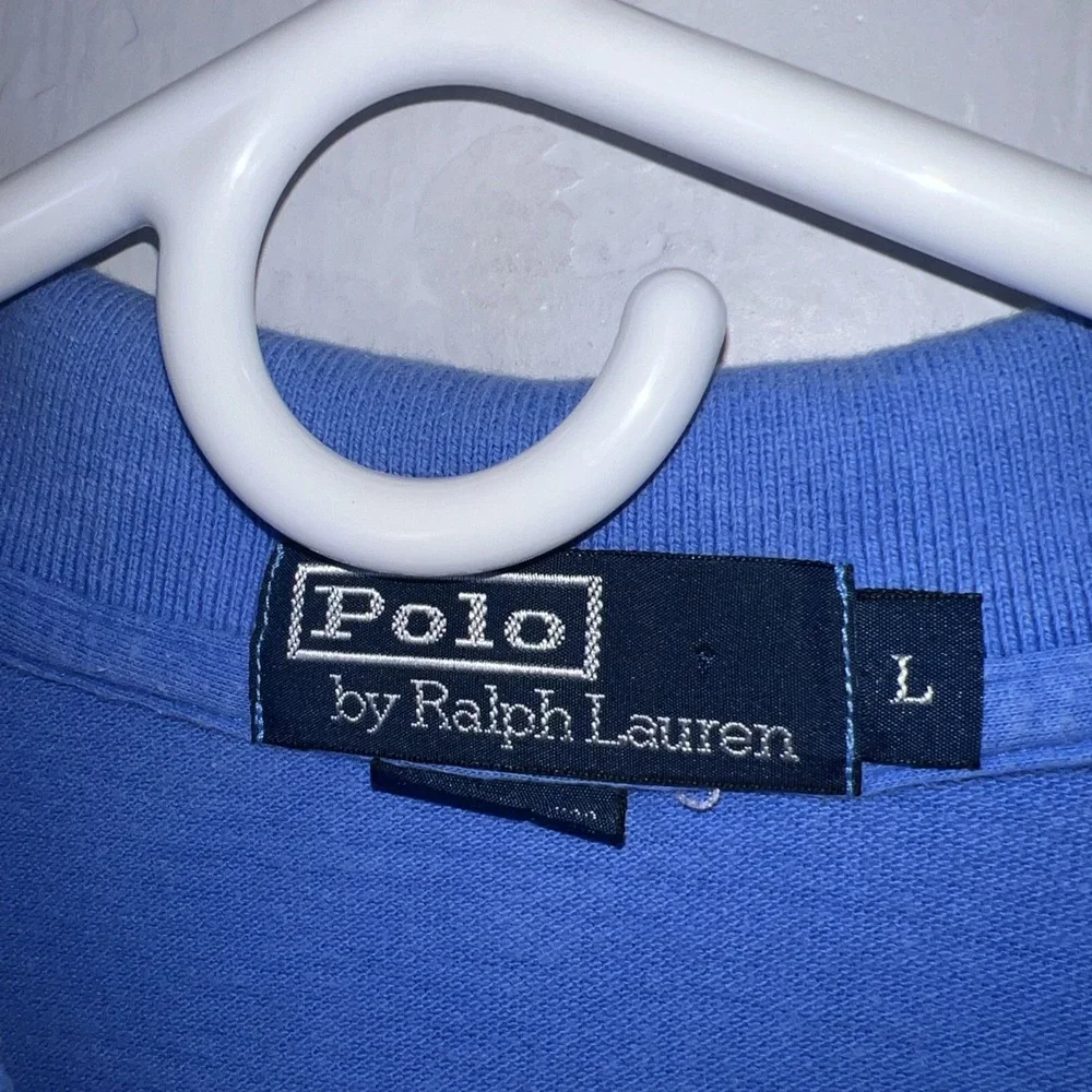 Vintage 90s/Y2K Polo by Ralph Lauren‎ Men's Large Blue Short Sleeve Polo Shirt